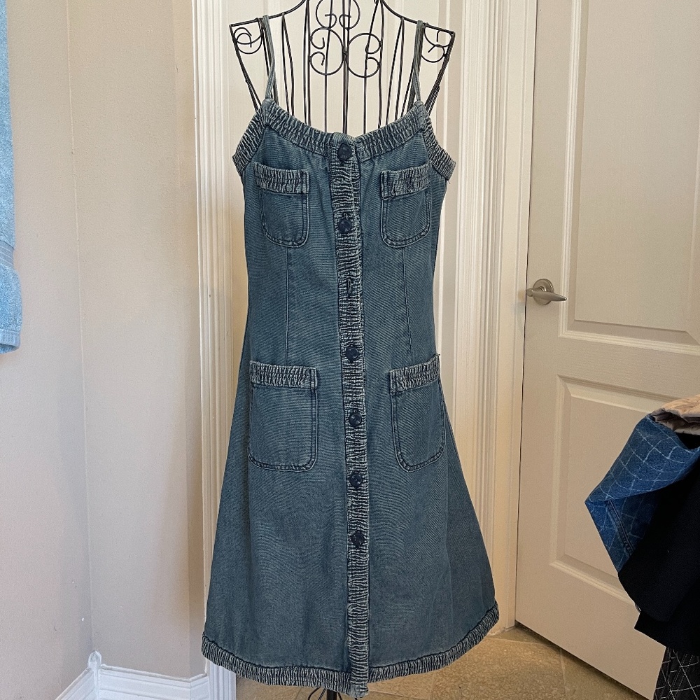 Chanel Demin 02 Karl Lagerfeld Versailles 42 10 Sundress Classic Vintage Blue